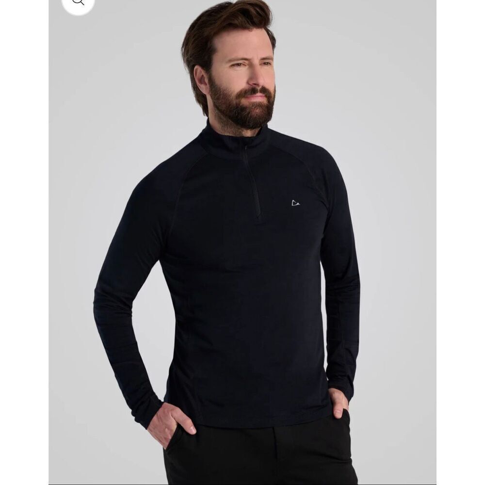Paradox Black 1/4 Zip Merino Wool Long Sleeve Shirt XL